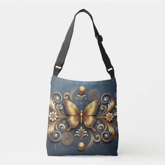 Gouden Vlinder Ontwerp Crossbody Tas (Voorkant)