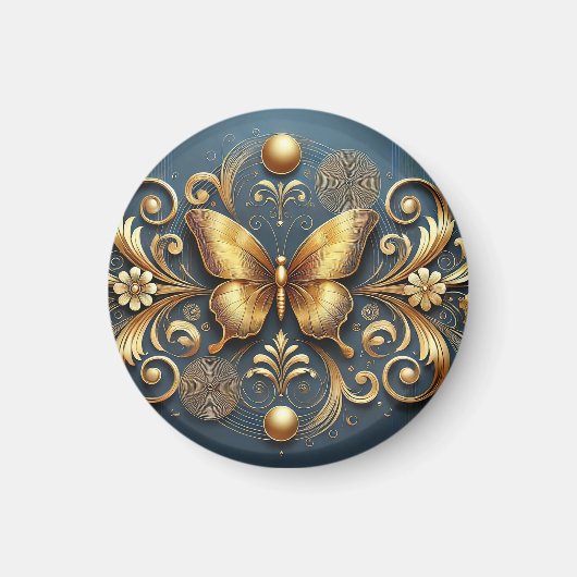 Gouden Vlinder Ontwerp Magneet (Voorkant)