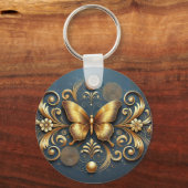 Gouden Vlinder Ontwerp Sleutelhanger (Voorkant)