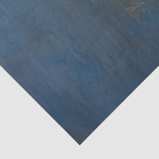 Gouden vlinder op donkerblauw decoupage papier (Detail)