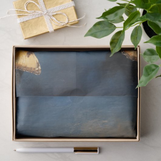 Gouden Vlinder op Donkerblauw X3 Decoupage Tissuepapier (Geschenk)