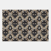 Gouden vlinder op zwarte achtergrond inpakpapier vel (Voorkant 3)