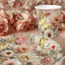 Gouden Vlinder Rococo Roos Galentine Tuin
