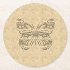  gouden vlinder ronde kartonnen onderzetter