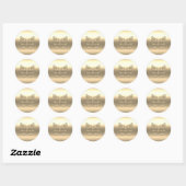  gouden vlinder ronde sticker (Vel)