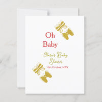 Gouden vlinder rood baby shower oh baby modern