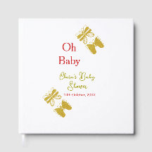 Gouden vlinder rood baby shower oh baby modern