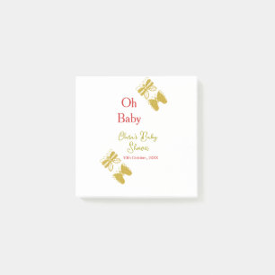 Gouden vlinder rood baby shower oh baby modern post-it® notes