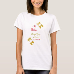 Gouden vlinder rood baby shower oh baby modern t-shirt