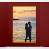 Gouden Vlinder, Rood & Goud Trouwsuite Drieluik Uitnodiging (Binnenkant midden)