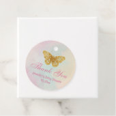 Gouden Vlinder Roze baby shower Bedankt Chic Bedankjes Labels (In situ)
