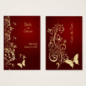 Gouden Vlinder Save the Date voor Bruiloften Visitekaartjes (Voorkant /achterkant)