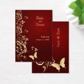 Gouden Vlinder Save the Date voor Bruiloften Visitekaartjes (Bureau)