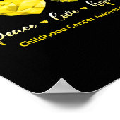 Gouden Vlinder Vrede Liefde Hoop Kindertijd Kanker Poster (Hoek)