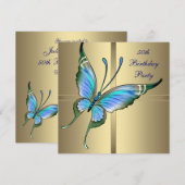 Gouden Vlinder Vrouwen 50ste Verjaardagsfeest Kaart (Voorkant / Achterkant)