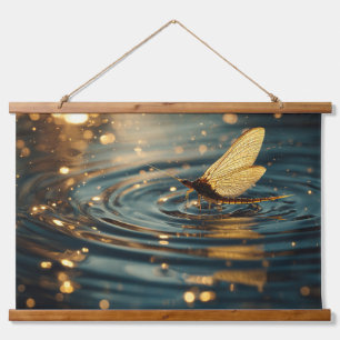 Gouden Vlinder Water Rimpel Droom Wand Kunst Hangend Wandkleed