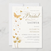 Gouden Vlinder Wilde Bloemen Boho Chic Bruidsmeisj Kaart (Voorkant)