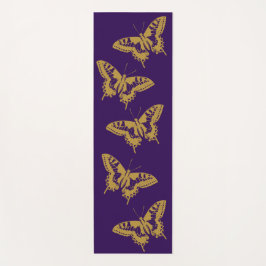 Gouden vlinder yoga pose pilates oefening Paarse Yogamat