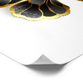 Gouden Vlinderbloem met Zwarte Orchidee Poster (Hoek)