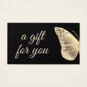 gouden vlinderdekaartje visitekaartje (Voorkant)