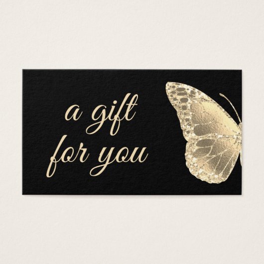 gouden vlinderdekaartje visitekaartje (Voorkant)