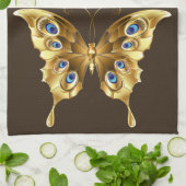 gouden vlinderkeukenhanddoek theedoek (Gevouwen)