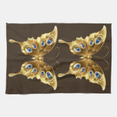 gouden vlinderkeukenhanddoek theedoek (Horizontaal)