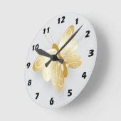 Gouden Vlinderontwerp Ronde Klok (Hoek)