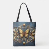 Gouden Vlinderontwerp Tote Bag (Achterkant)