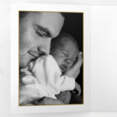 Gouden Vlinders, 4 Foto Collage Baby Geboorte Drieluik Aankondiging (Binnenzijde eerst)