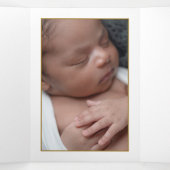 Gouden Vlinders, 4 Foto Collage Baby Geboorte Drieluik Aankondiging (Binnenkant midden)