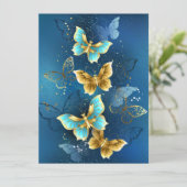 Gouden vlinders aankondiging (Staand voorkant)