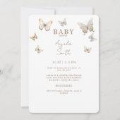 Gouden Vlinders Baby Meisje Douche Kaart (Voorkant)
