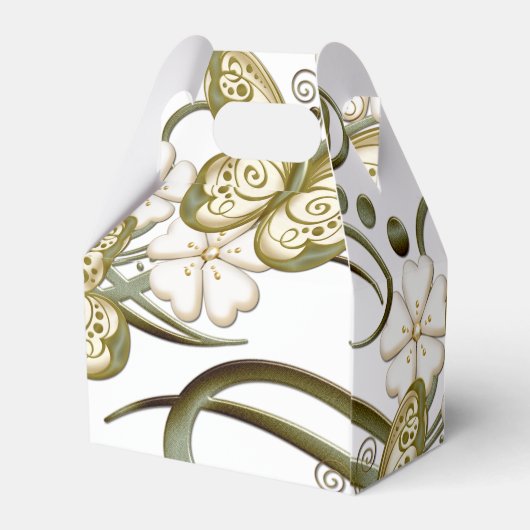 Gouden vlinders Bloemen Favor Box Bedankdoosjes (Achterkant)