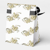 Gouden Vlinders Bloemen Patroon Favor Box Bedankdoosjes (Achterkant)