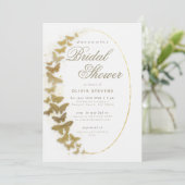 Gouden vlinders Boho Lijst Elegant Vrijgezellenfee Kaart (Staand voorkant)