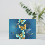 Gouden vlinders briefkaart (Staand voorkant)
