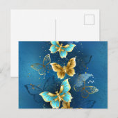 Gouden vlinders briefkaart (Voorkant / Achterkant)