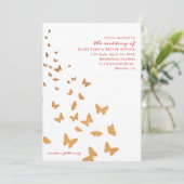 GOUDEN VLINDERS BRUILOFT KAART (Staand voorkant)