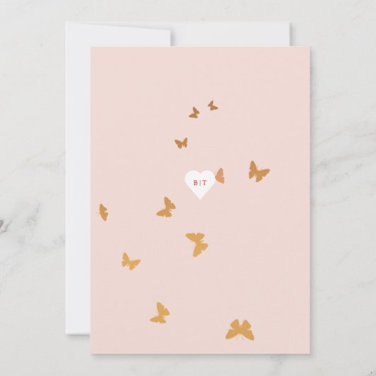 GOUDEN VLINDERS BRUILOFT KAART (Achterkant)