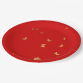 GOUDEN VLINDERS BRUILOFT PAPIEREN BORDJE (Gekanteld)