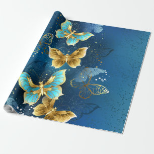Gouden vlinders cadeaupapier
