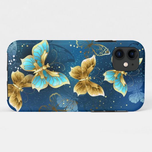 Gouden vlinders Case-Mate iPhone case (Achterkant (horizontaal))