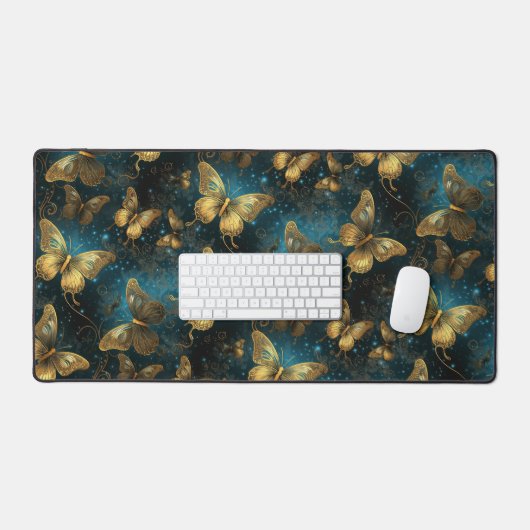 Gouden Vlinders Desk Mat (Keyboard & Muis)