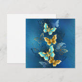 Gouden vlinders feestdagenkaart (Voorkant / Achterkant)