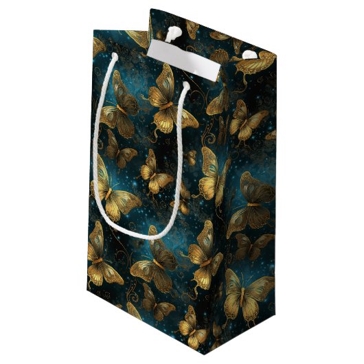 Gouden Vlinders Gift Bag Klein Cadeauzakje (Achterkant Gekanteld)
