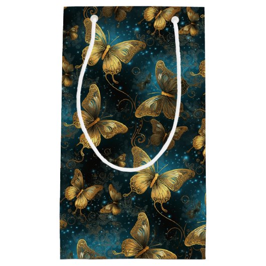Gouden Vlinders Gift Bag Klein Cadeauzakje (Voorkant)