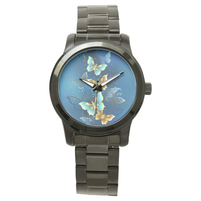 Gouden vlinders horloge (Voorkant)