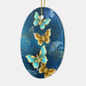 Gouden vlinders keramisch ornament (Links)