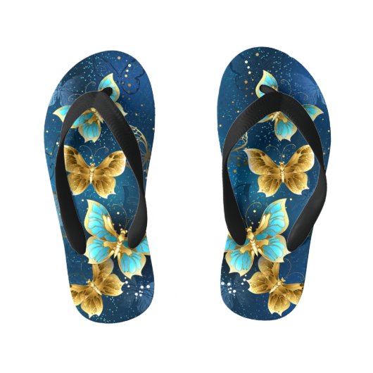 Gouden vlinders kinder teenslippers (Voetbed)
